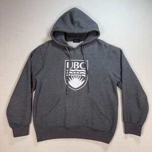 Varsity UBC Hoodie Men M Gray University‎ of British Columbia Logo Drawstring